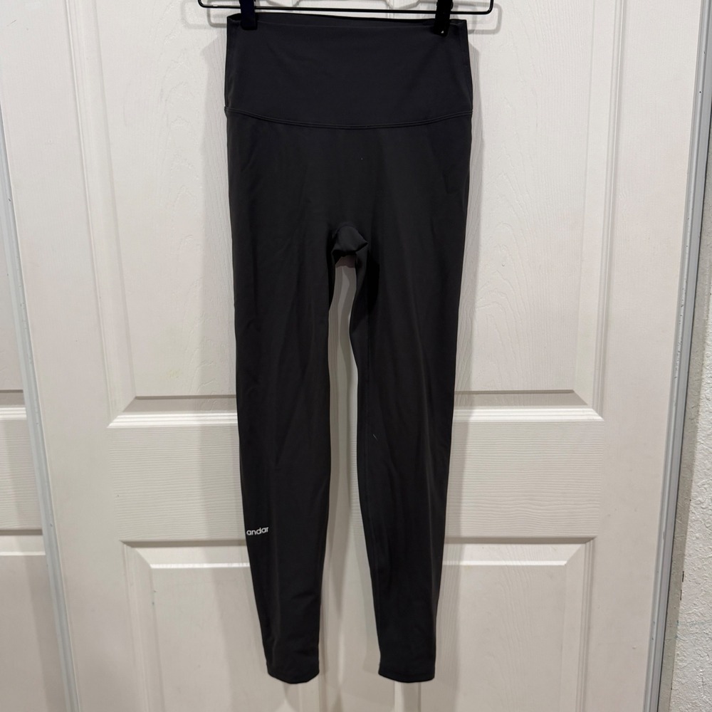 Andar Black High Waisted Lycra Sport Athletic Leggings Womens Large L